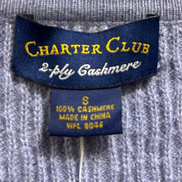 Charter Club 2-Ply Cashmere Cable Knit Cardigan Sweater Size S V-Neck Button-Up - Picture 5 of 5